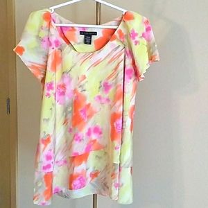 Apostrophe Printed Short Sleeve Blouse (S)